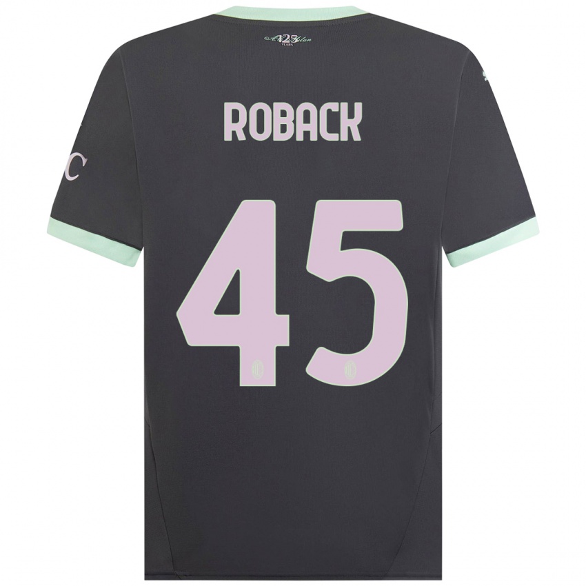 Bambino Maglia Emil Roback #45 Grigio Kit Gara Third 2024/25 Maglietta