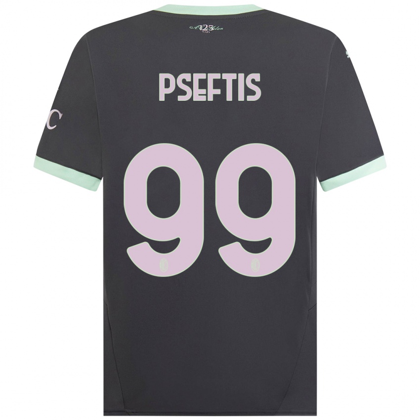 Bambino Maglia Fotios Pseftis #99 Grigio Kit Gara Third 2024/25 Maglietta