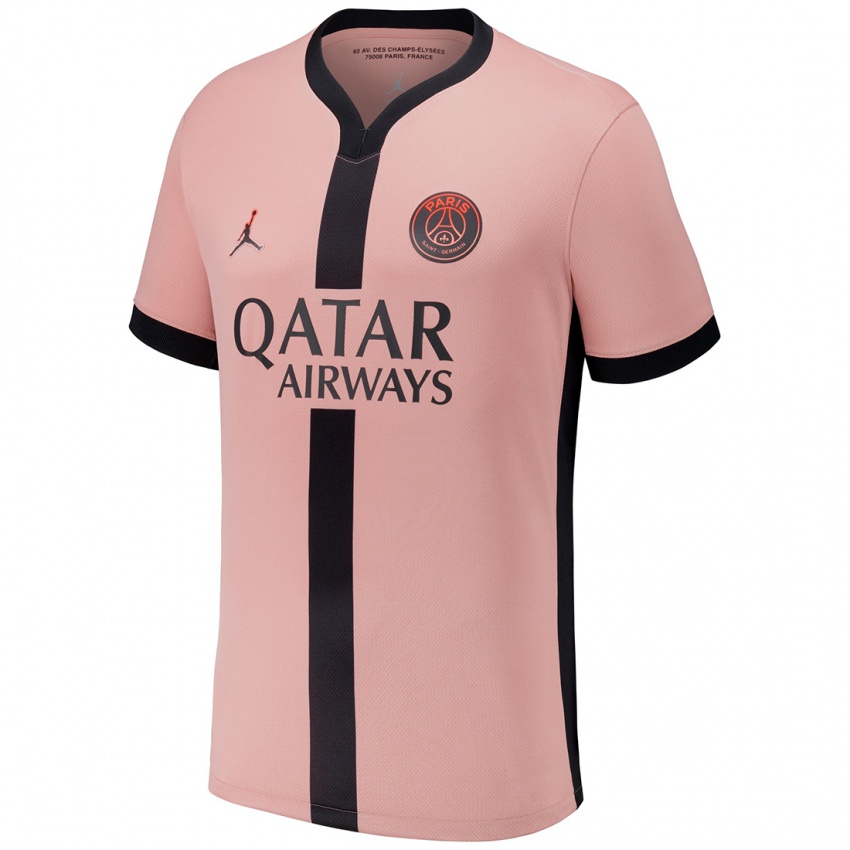 Bambino Maglia Randal Kolo Muani #23 Rosa Ruggine Kit Gara Third 2024/25 Maglietta