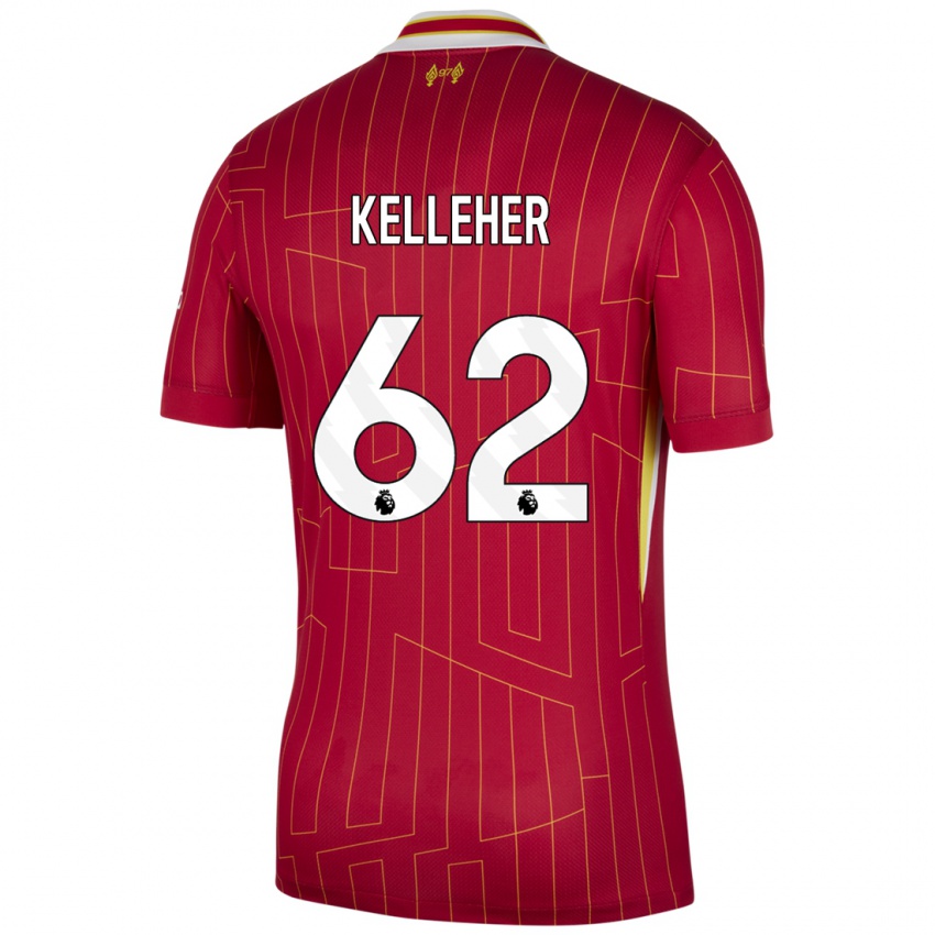 Uomo Maglia Caoimhin Kelleher #62 Rosso Giallo Bianco Kit Gara Home 2024/25 Maglietta