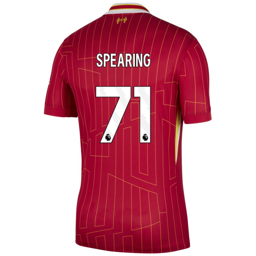 Uomo Maglia Jay Spearing #71 Rosso Giallo Bianco Kit Gara Home 2024/25 Maglietta