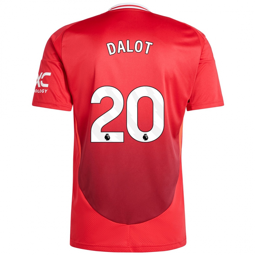 Uomo Maglia Diogo Dalot #20 Rosso Brillante Kit Gara Home 2024/25 Maglietta