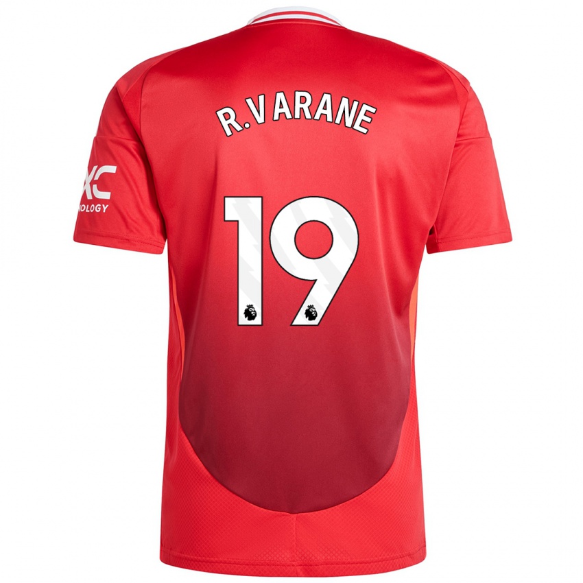 Uomo Maglia Raphael Varane #19 Rosso Brillante Kit Gara Home 2024/25 Maglietta