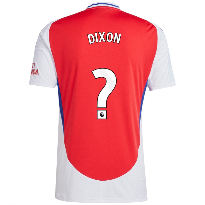 Uomo Maglia Danny Dixon #0 Rosso Bianco Kit Gara Home 2024/25 Maglietta