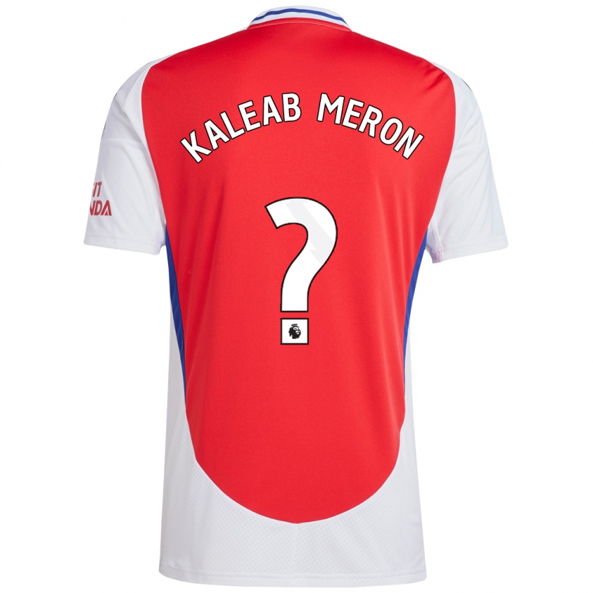 Uomo Maglia Kaleab Meron #0 Rosso Bianco Kit Gara Home 2024/25 Maglietta