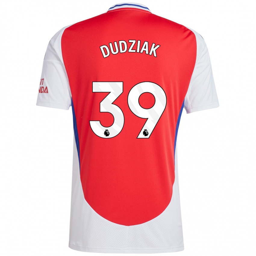 Uomo Maglia Harrison Dudziak #39 Rosso Bianco Kit Gara Home 2024/25 Maglietta