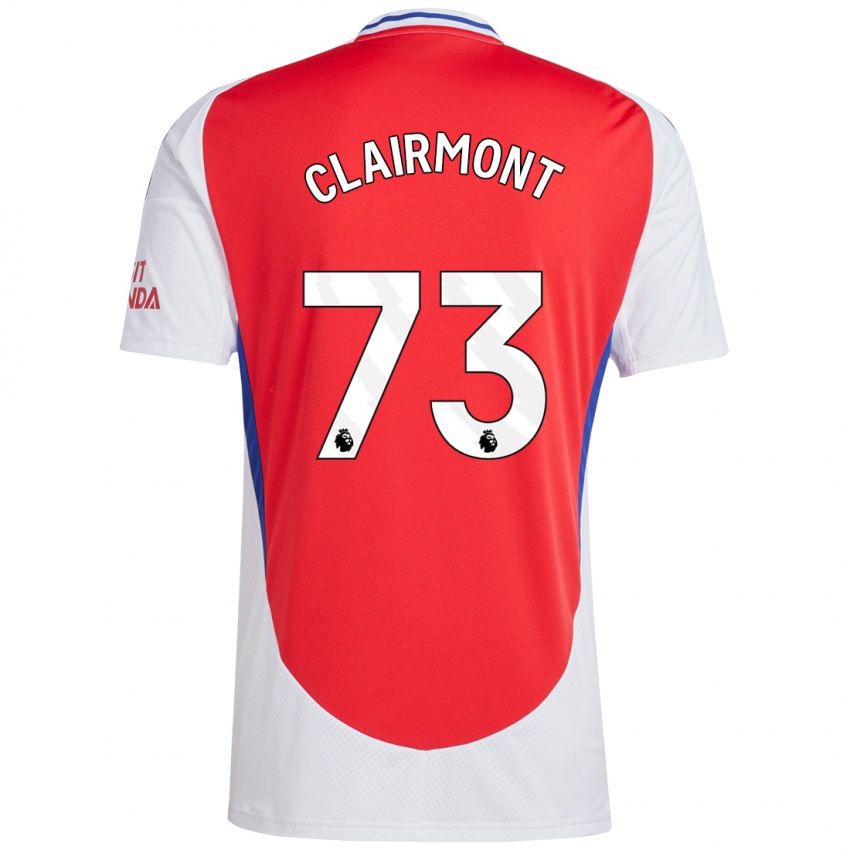 Uomo Maglia Reece Clairmont #73 Rosso Bianco Kit Gara Home 2024/25 Maglietta