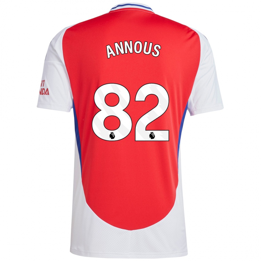 Uomo Maglia Andre Annous #82 Rosso Bianco Kit Gara Home 2024/25 Maglietta