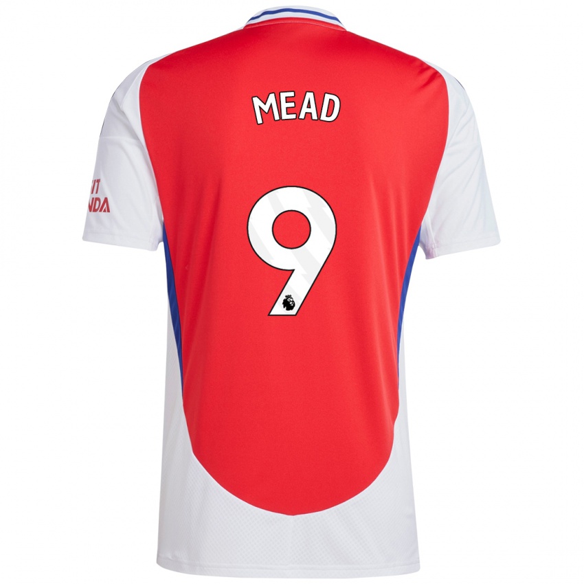 Uomo Maglia Beth Mead #9 Rosso Bianco Kit Gara Home 2024/25 Maglietta