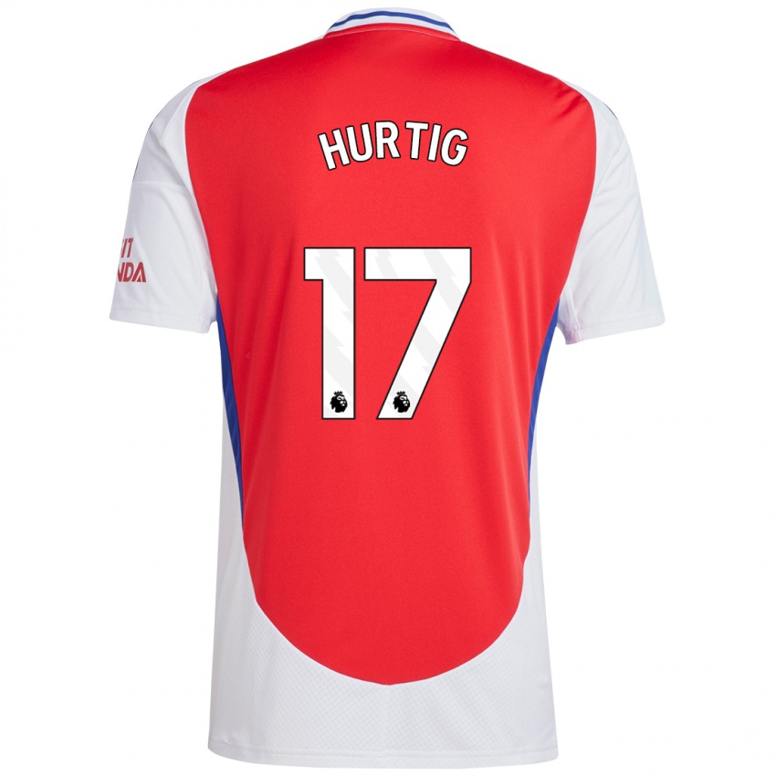 Uomo Maglia Lina Hurtig #17 Rosso Bianco Kit Gara Home 2024/25 Maglietta