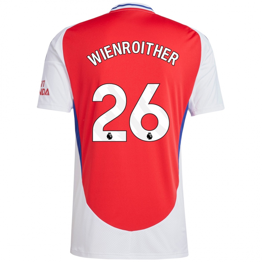 Uomo Maglia Laura Wienroither #26 Rosso Bianco Kit Gara Home 2024/25 Maglietta