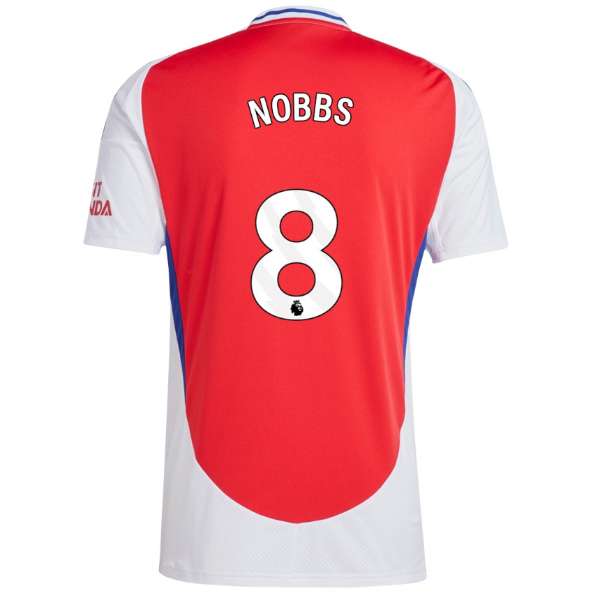 Uomo Maglia Nobbs #8 Rosso Bianco Kit Gara Home 2024/25 Maglietta