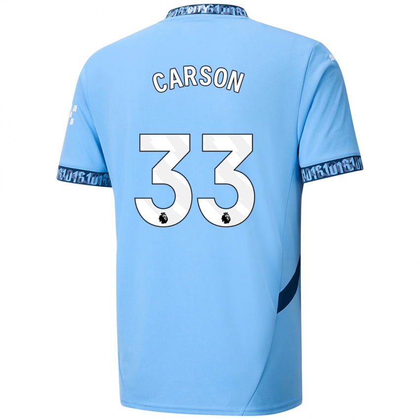 Uomo Maglia Scott Carson #33 Blu Navy Kit Gara Home 2024/25 Maglietta