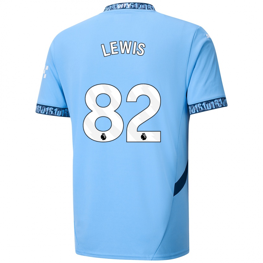 Uomo Maglia Rico Lewis #82 Blu Navy Kit Gara Home 2024/25 Maglietta