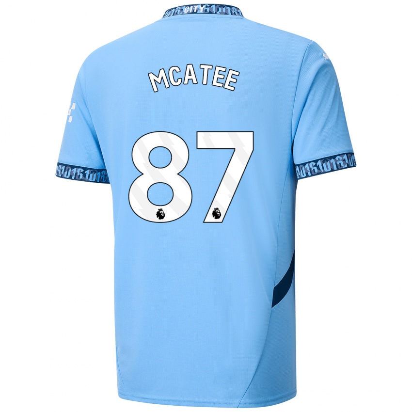 Uomo Maglia James Mcatee #87 Blu Navy Kit Gara Home 2024/25 Maglietta