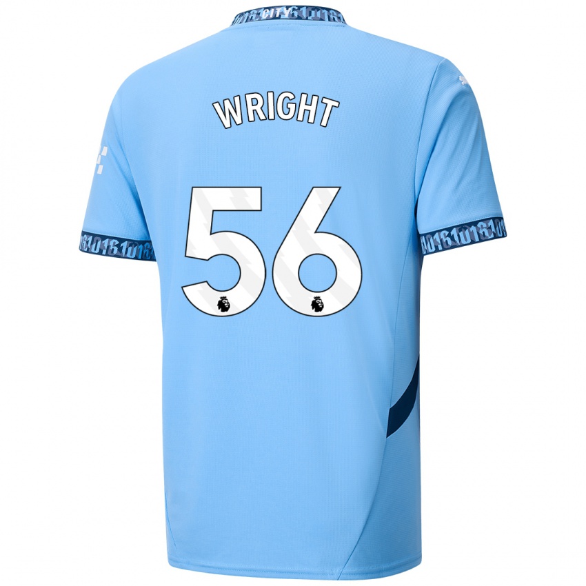 Uomo Maglia Jacob Wright #56 Blu Navy Kit Gara Home 2024/25 Maglietta