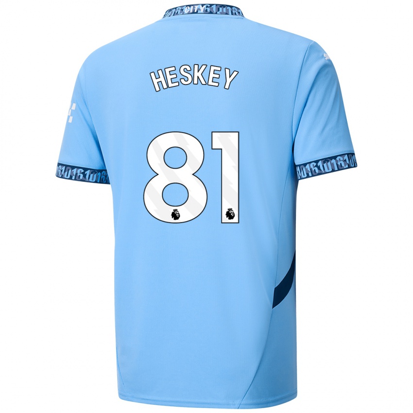 Uomo Maglia Jaden Heskey #81 Blu Navy Kit Gara Home 2024/25 Maglietta