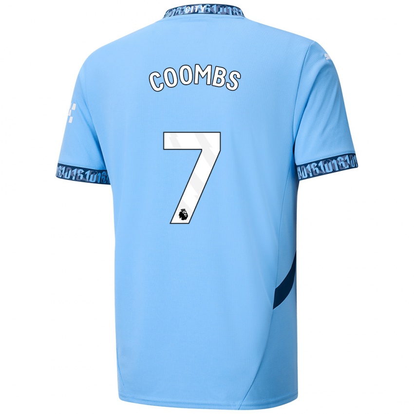 Uomo Maglia Laura Coombs #7 Blu Navy Kit Gara Home 2024/25 Maglietta