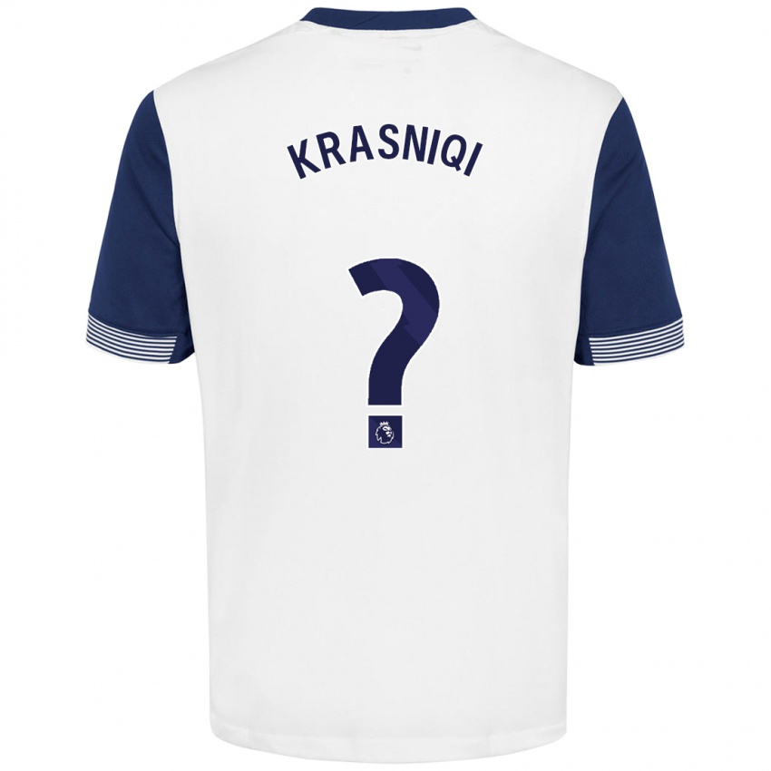 Uomo Maglia Elliot Krasniqi #0 Bianco Blu Kit Gara Home 2024/25 Maglietta