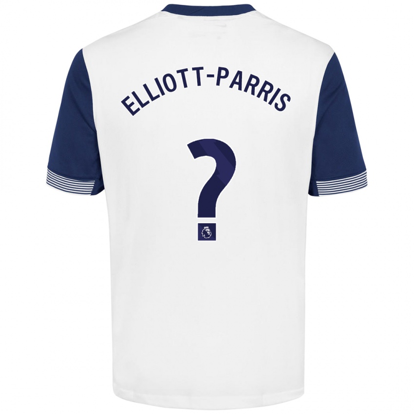 Uomo Maglia Reiss Elliott-Parris #0 Bianco Blu Kit Gara Home 2024/25 Maglietta