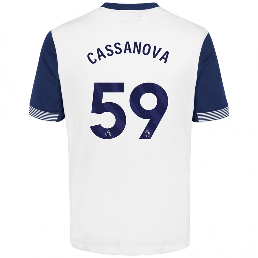 Uomo Maglia Dante Cassanova #59 Bianco Blu Kit Gara Home 2024/25 Maglietta