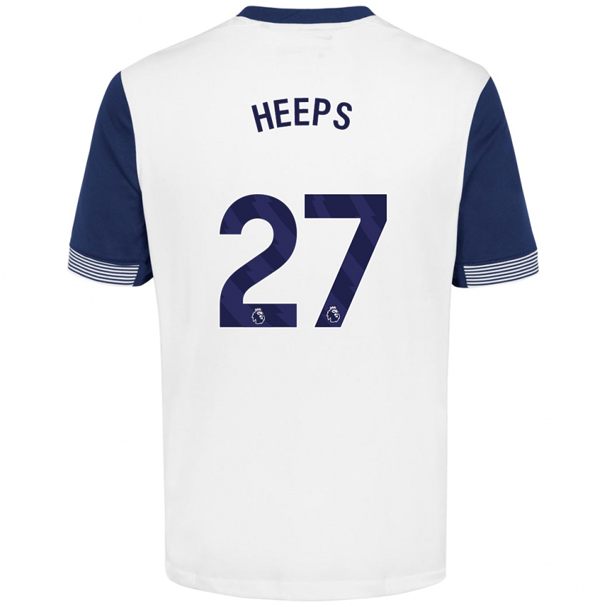 Uomo Maglia Eleanor Heeps #27 Bianco Blu Kit Gara Home 2024/25 Maglietta