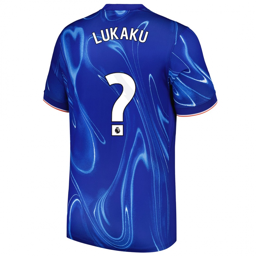 Uomo Maglia Romelu Lukaku #0 Blu Bianco Kit Gara Home 2024/25 Maglietta