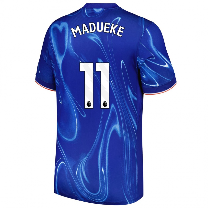 Uomo Maglia Noni Madueke #11 Blu Bianco Kit Gara Home 2024/25 Maglietta