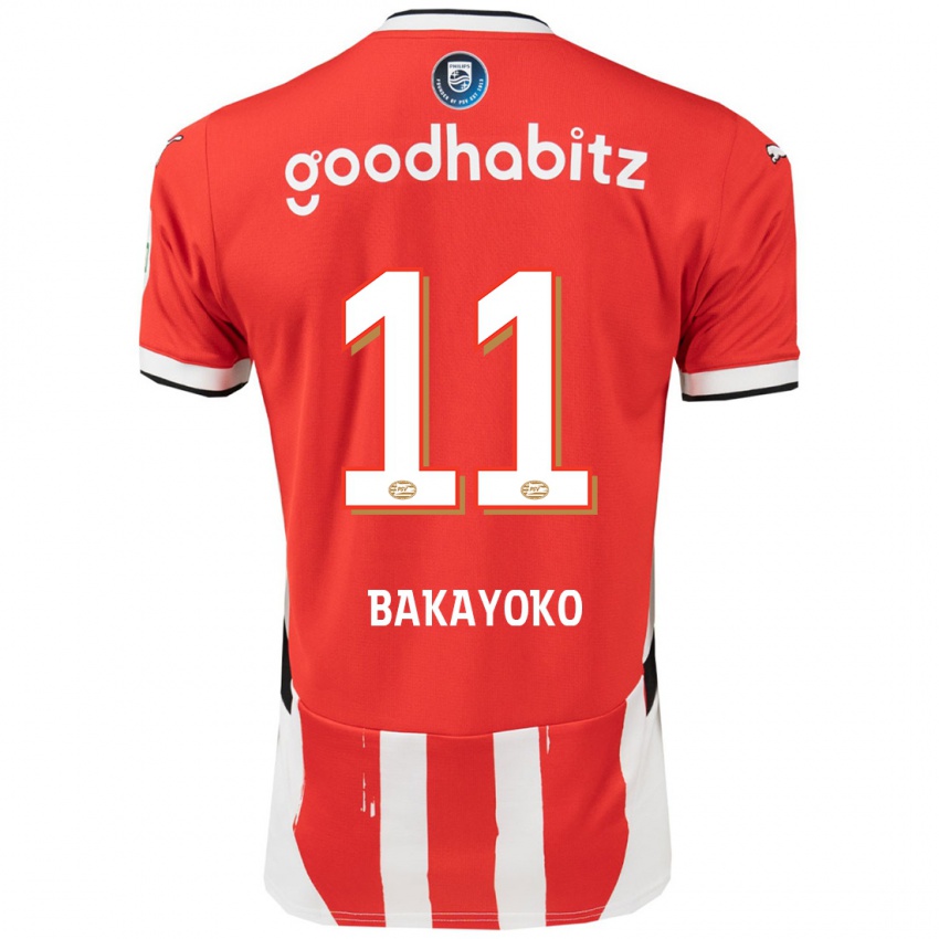 Uomo Maglia Johan Bakayoko #11 Rosso Bianco Kit Gara Home 2024/25 Maglietta