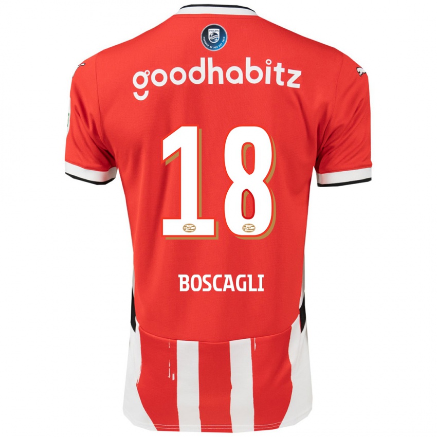 Uomo Maglia Olivier Boscagli #18 Rosso Bianco Kit Gara Home 2024/25 Maglietta