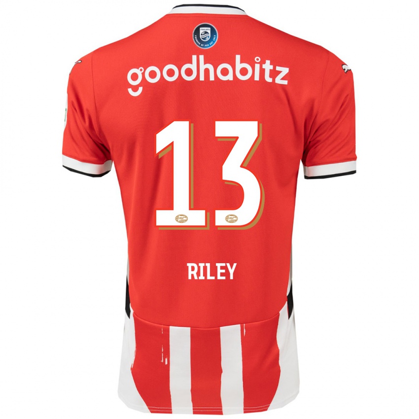 Uomo Maglia Indiah-Paige Riley #13 Rosso Bianco Kit Gara Home 2024/25 Maglietta