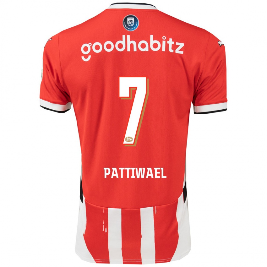 Uomo Maglia Naomi Pattiwael #7 Rosso Bianco Kit Gara Home 2024/25 Maglietta