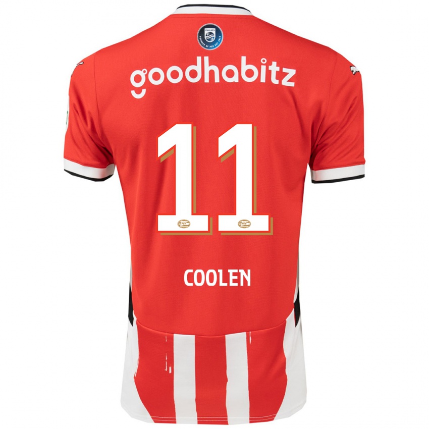 Uomo Maglia Nadia Coolen #11 Rosso Bianco Kit Gara Home 2024/25 Maglietta