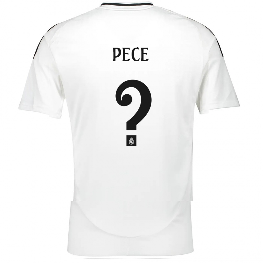 Uomo Maglia Pece #0 Bianco Kit Gara Home 2024/25 Maglietta