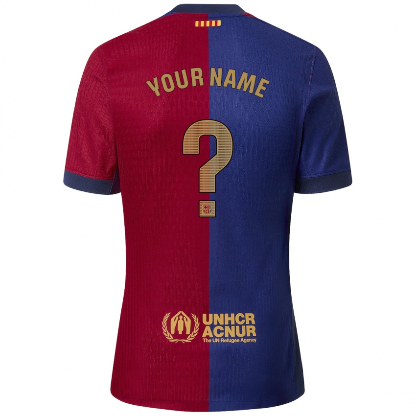 Uomo Maglia Il Tuo Nome #0 Blu Rosso Kit Gara Home 2024/25 Maglietta