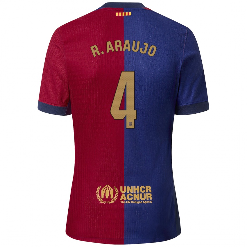 Uomo Maglia Ronald Araujo #4 Blu Rosso Kit Gara Home 2024/25 Maglietta