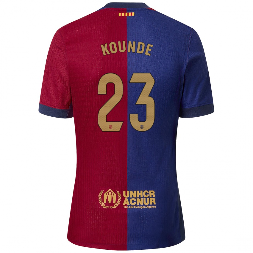 Uomo Maglia Jules Kounde #23 Blu Rosso Kit Gara Home 2024/25 Maglietta