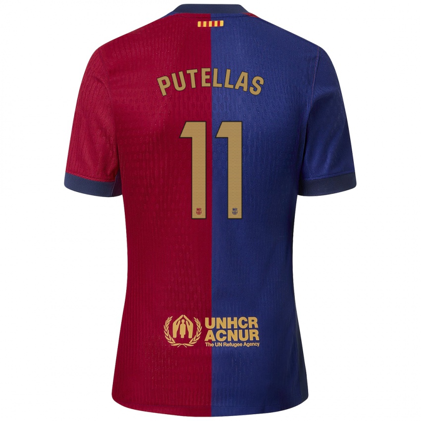 Uomo Maglia Alexia Putellas #11 Blu Rosso Kit Gara Home 2024/25 Maglietta