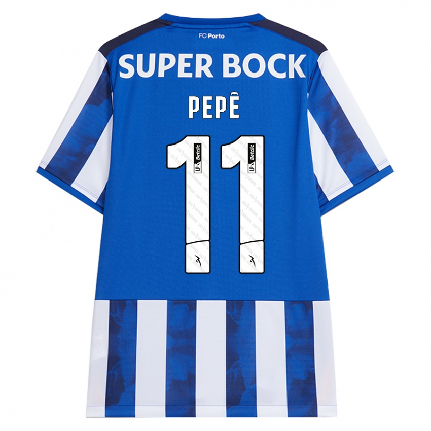 Uomo Maglia Pepe #11 Blu Bianco Kit Gara Home 2024/25 Maglietta