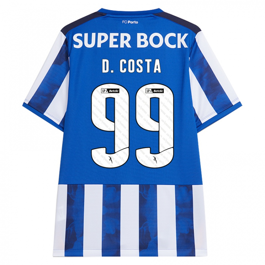 Uomo Maglia Diogo Costa #99 Blu Bianco Kit Gara Home 2024/25 Maglietta