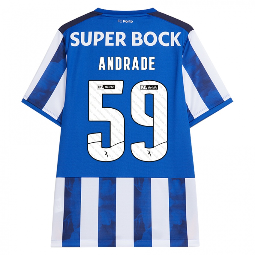 Uomo Maglia Tiago Andrade #59 Blu Bianco Kit Gara Home 2024/25 Maglietta