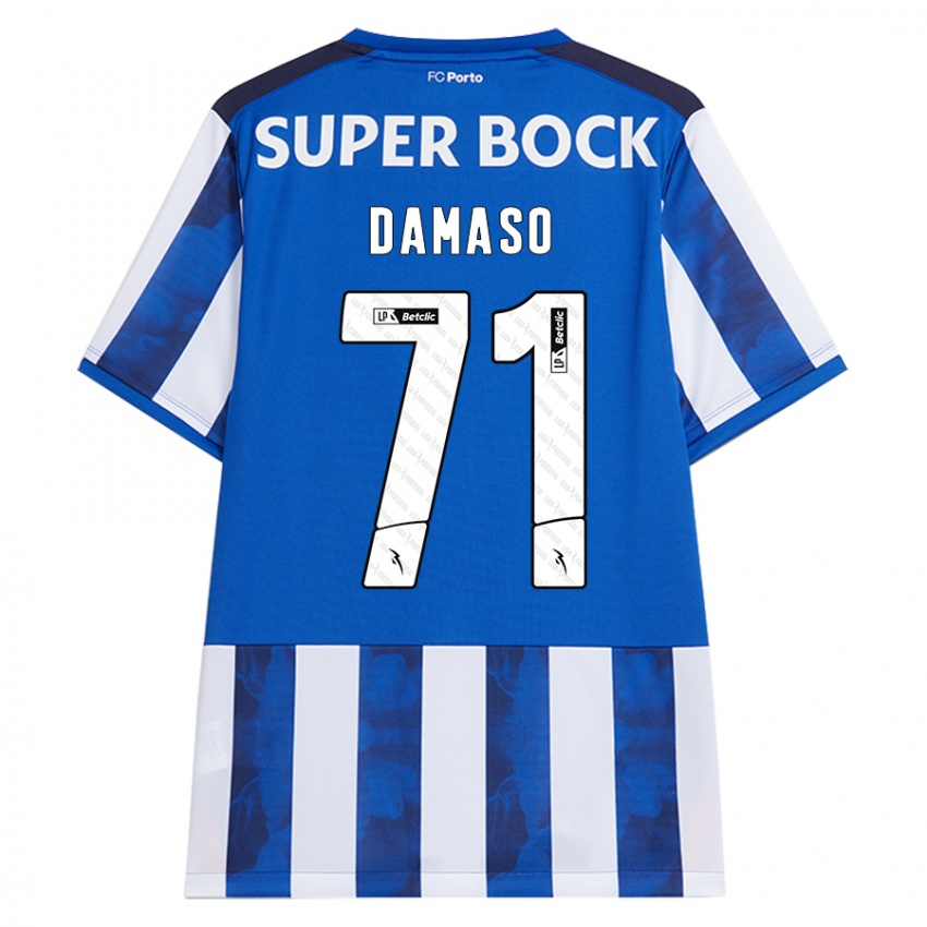 Uomo Maglia Nico Damaso #71 Blu Bianco Kit Gara Home 2024/25 Maglietta