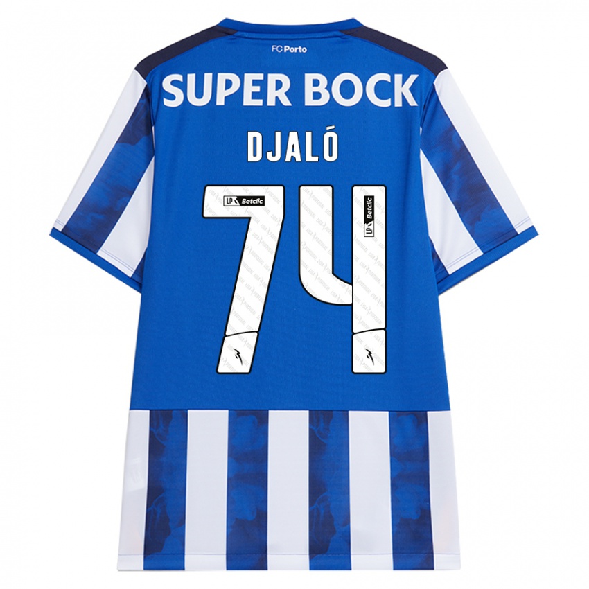 Uomo Maglia Ussumane Djaló #74 Blu Bianco Kit Gara Home 2024/25 Maglietta