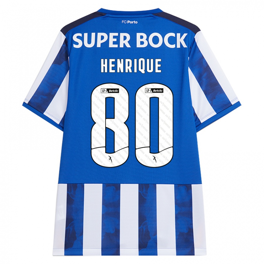 Uomo Maglia Kaio Henrique #80 Blu Bianco Kit Gara Home 2024/25 Maglietta