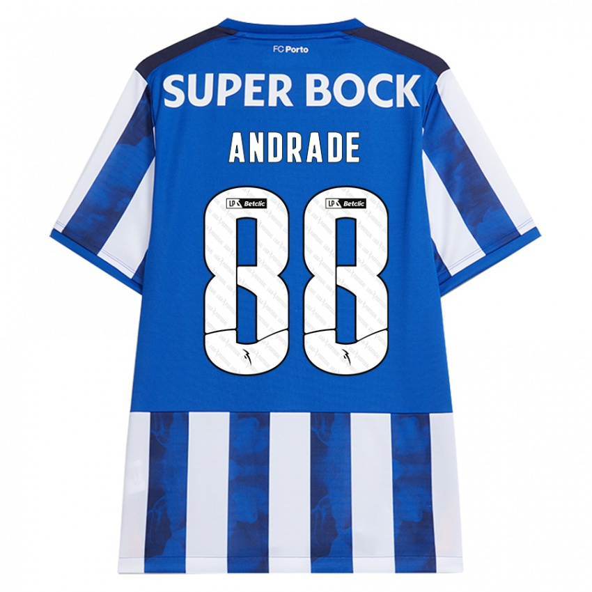 Uomo Maglia Domingos Andrade #88 Blu Bianco Kit Gara Home 2024/25 Maglietta