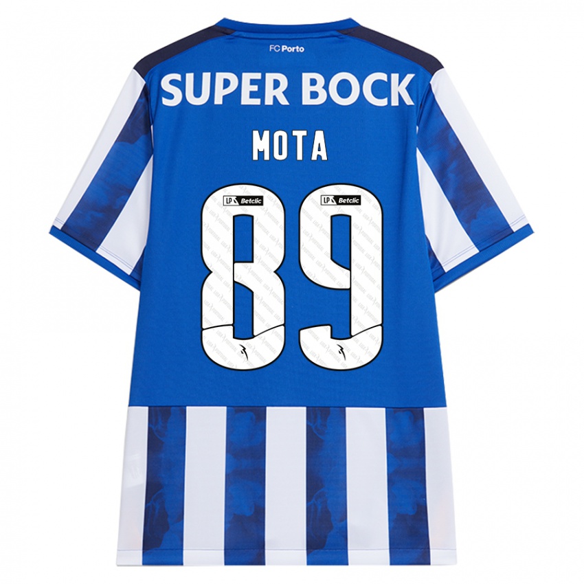 Uomo Maglia Luís Mota #89 Blu Bianco Kit Gara Home 2024/25 Maglietta