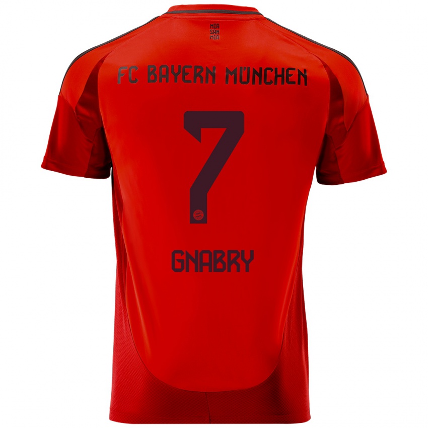 Uomo Maglia Serge Gnabry #7 Rosso Kit Gara Home 2024/25 Maglietta