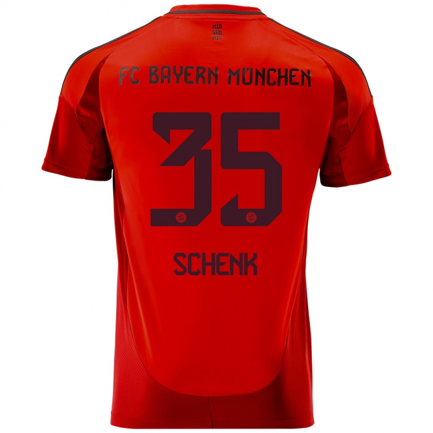 Uomo Maglia Johannes Schenk #35 Rosso Kit Gara Home 2024/25 Maglietta