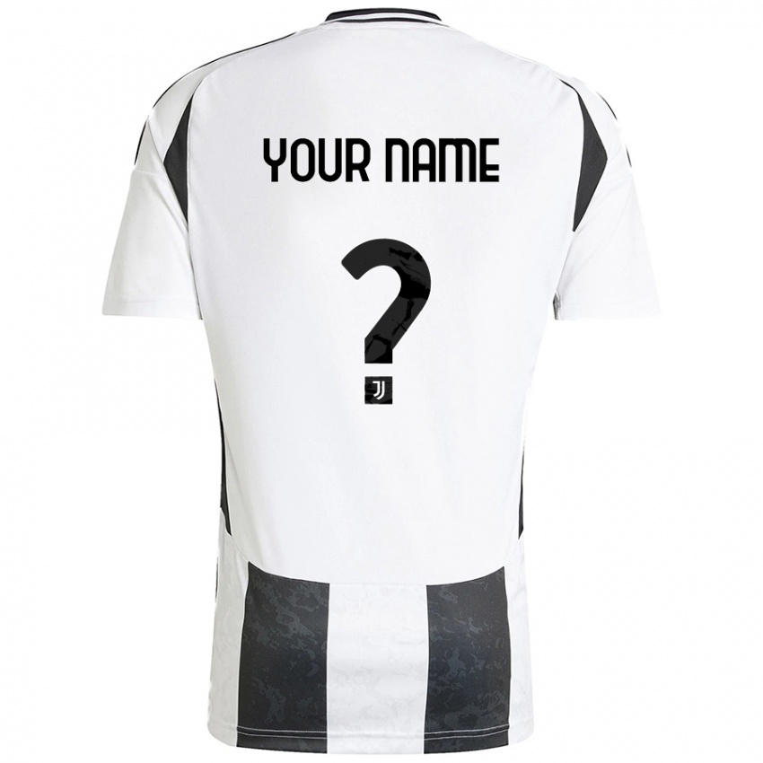 Uomo Maglia Il Tuo Nome #0 Bianco Nero Kit Gara Home 2024/25 Maglietta