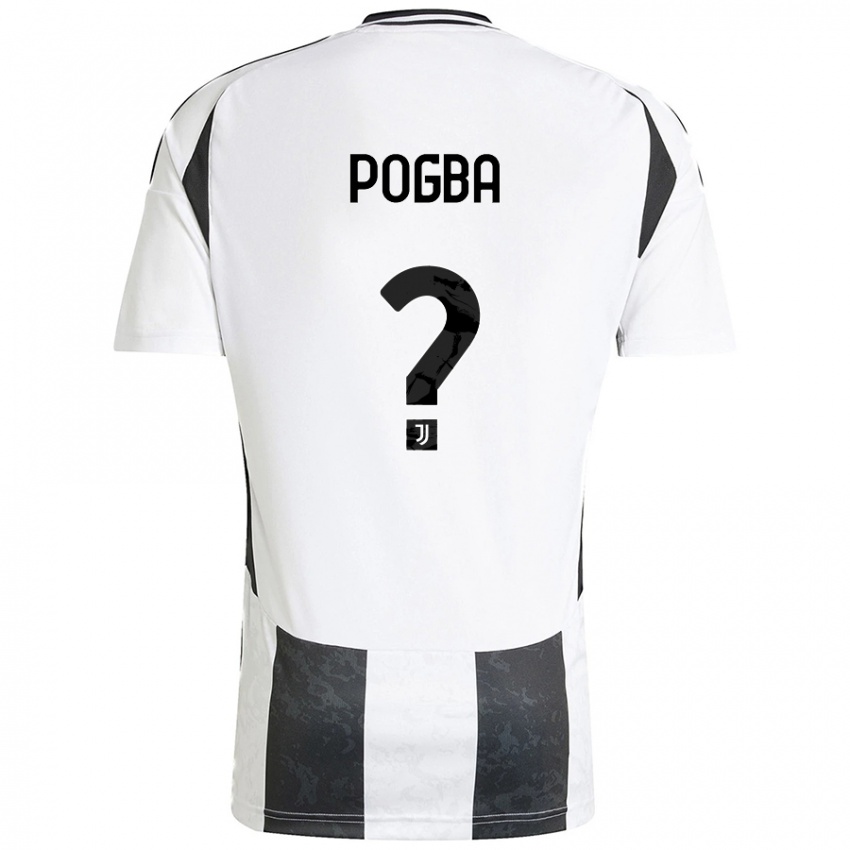 Uomo Maglia Paul Pogba #0 Bianco Nero Kit Gara Home 2024/25 Maglietta